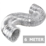 Flexibele ventilatieslang ongeïsoleerd - Aluminium - Ø 100mm - Lengte 6 METER