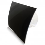 Pro-Design badkamer/toilet ventilator - STANDAARD (KW100) - Ø100mm - gebogen GLAS - glans zwart
