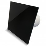 Pro-Design badkamer/toilet ventilator - STANDAARD (KW100) - Ø100mm - vlak GLAS - glans zwart