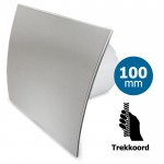 Pro-Design badkamer/toilet ventilator - TREKKOORD (KW100W) - Ø 100mm - RVS gebogen